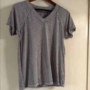 Active V-Neck Women's Sports Top Sheer Grey Size Medium NEW